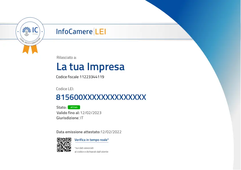 Esempio Attestato